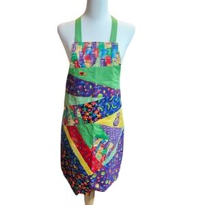 New, Handmade, Patchwork, Cat Lovers Colorful Apron